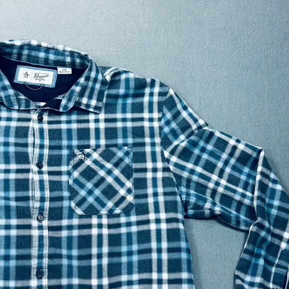 Original Penguin by Musingwear Men's Large‎ Plaid Long Sleeve Button Down Shirt - Picture 7 of 16